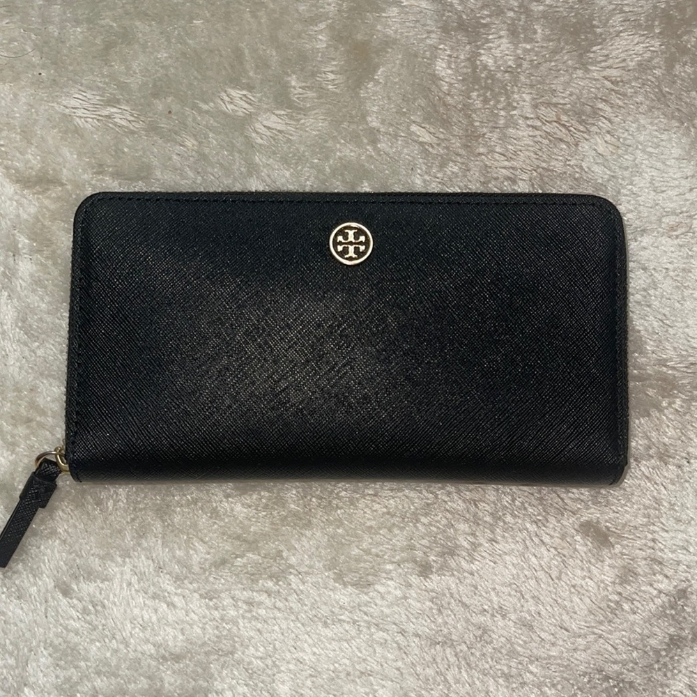 Tory Burch leather wallet.